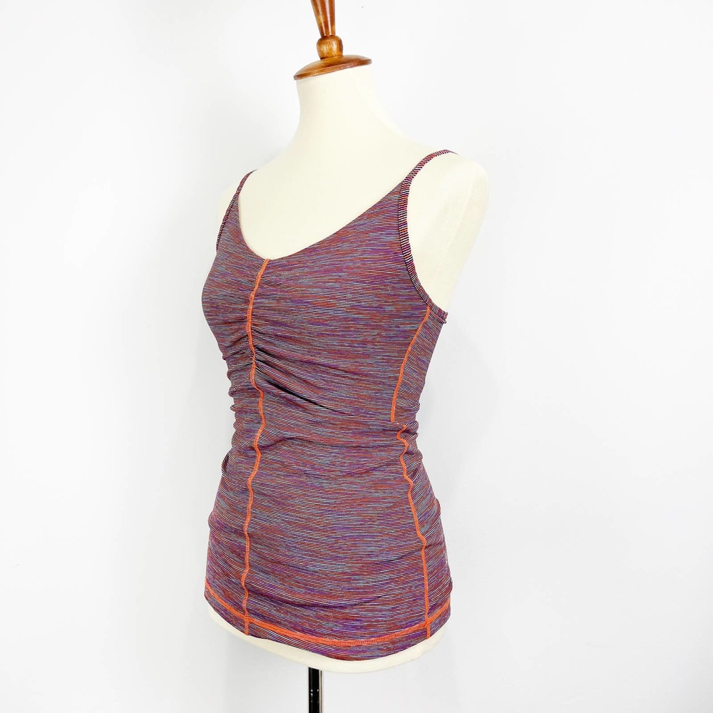 Lululemon Open Your Heart Pink Purple Black Space Dye Tank Top Bra Size 4